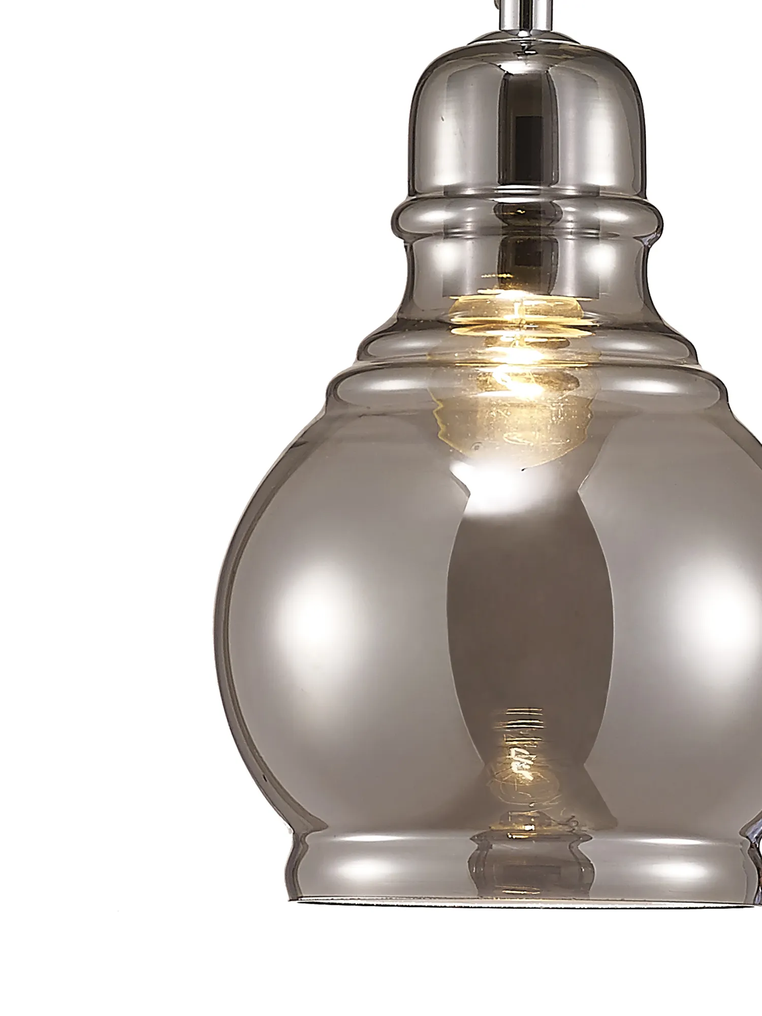 Ariel 16cm Smoke Glass Pendant 1 Light Polished Chrome D0096  Deco Ariel